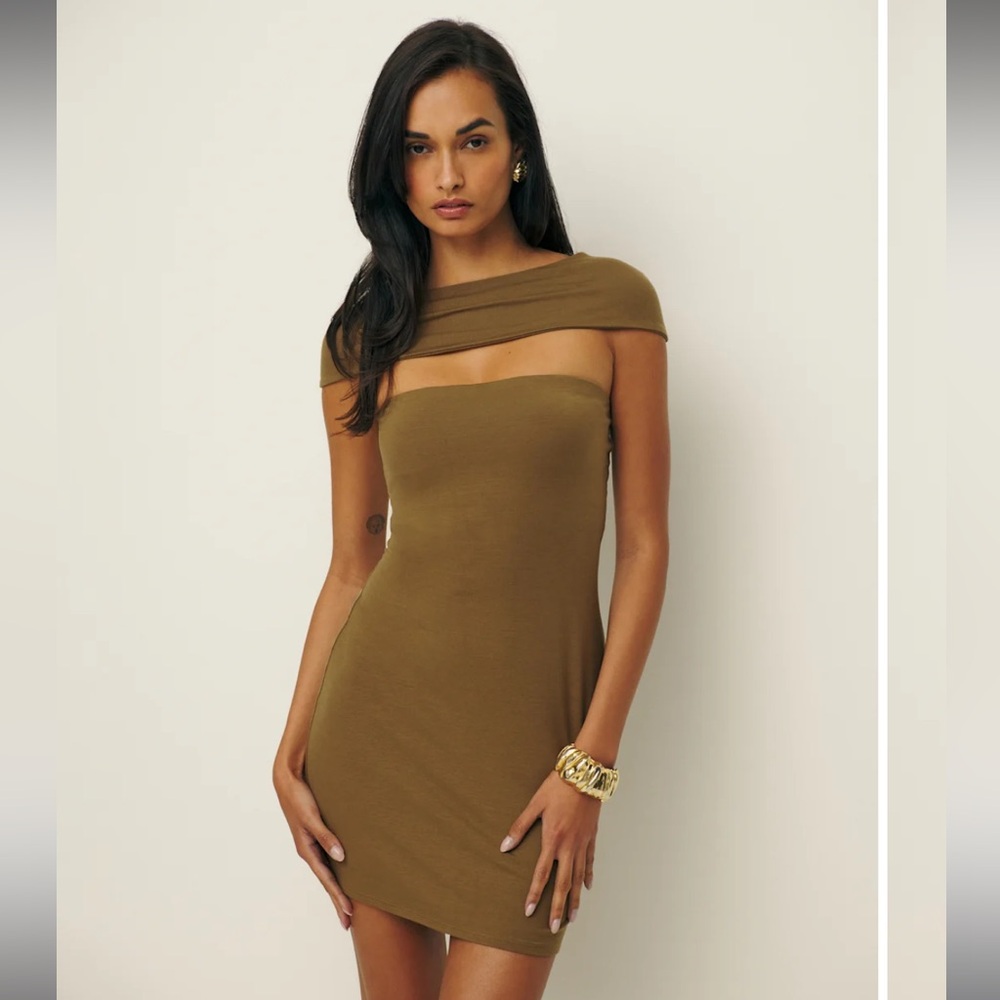 Reformation Carmina Knit Dress Bronze - Size S